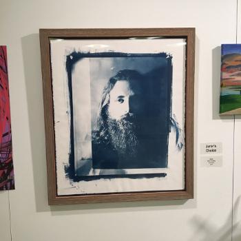 photo of a cyanotype photo print done by student misty grumbley and awarded juror's choice